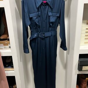 Express Navy Silky Jumpsuit